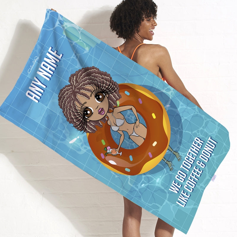 ClaireaBella Coffee And Donut Beach Towel - Image 1