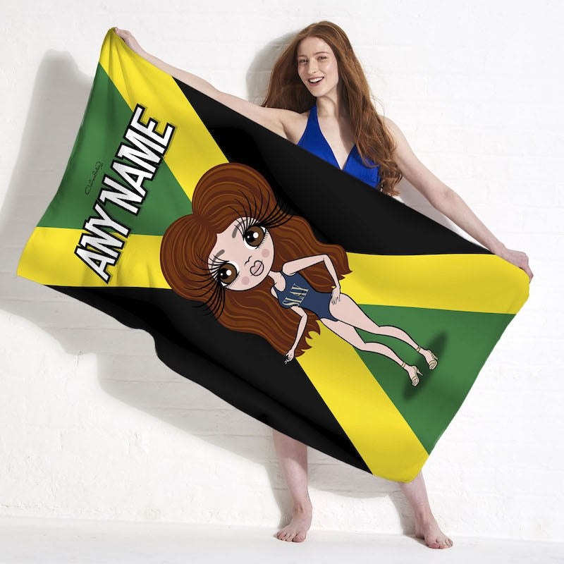 ClaireaBella Jamaican Flag Beach Towel - Image 2