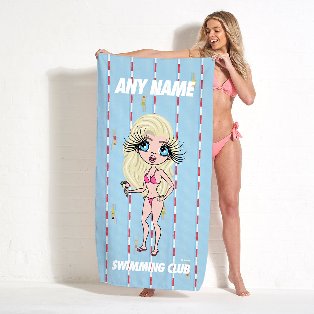 ClaireaBella Personalized Lanes Swimming Towel - Image 2
