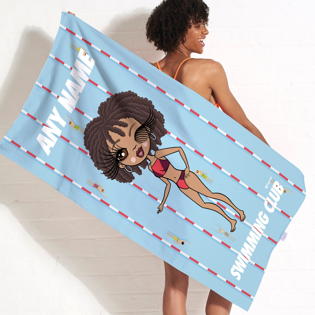 ClaireaBella Personalized Lanes Swimming Towel - Image 1