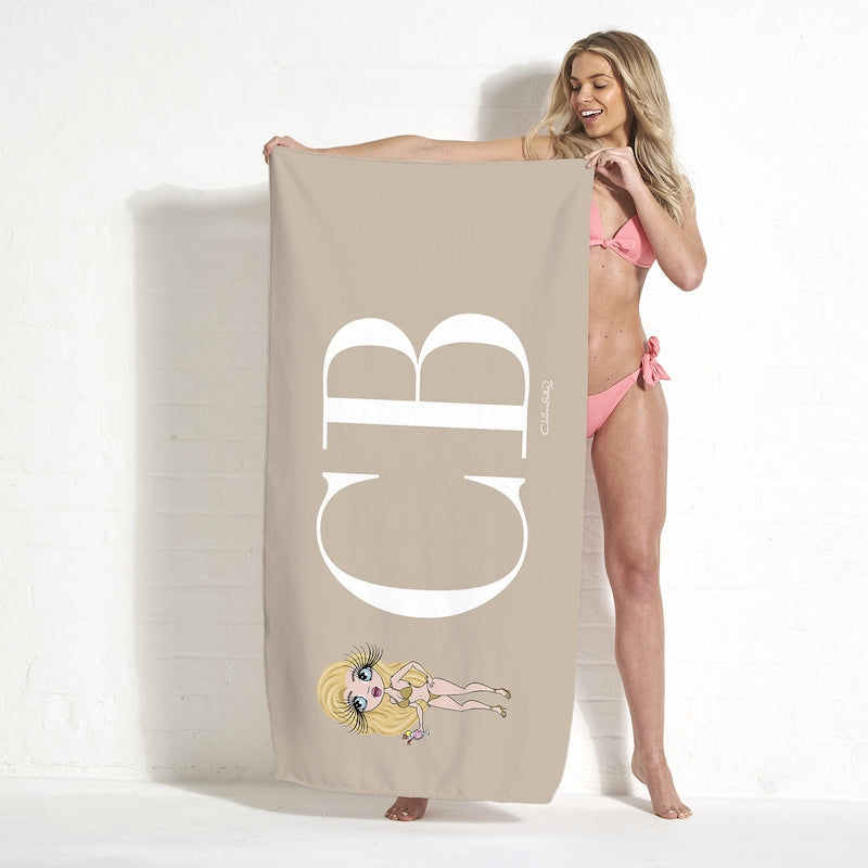 ClaireaBella The LUX Collection Initial Nude Landscape Beach Towel - Image 5