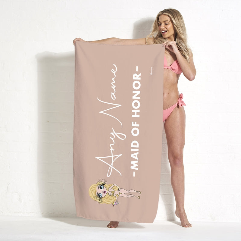 ClaireaBella Bold Maid Of Honor Fair Beach Towel - Image 5