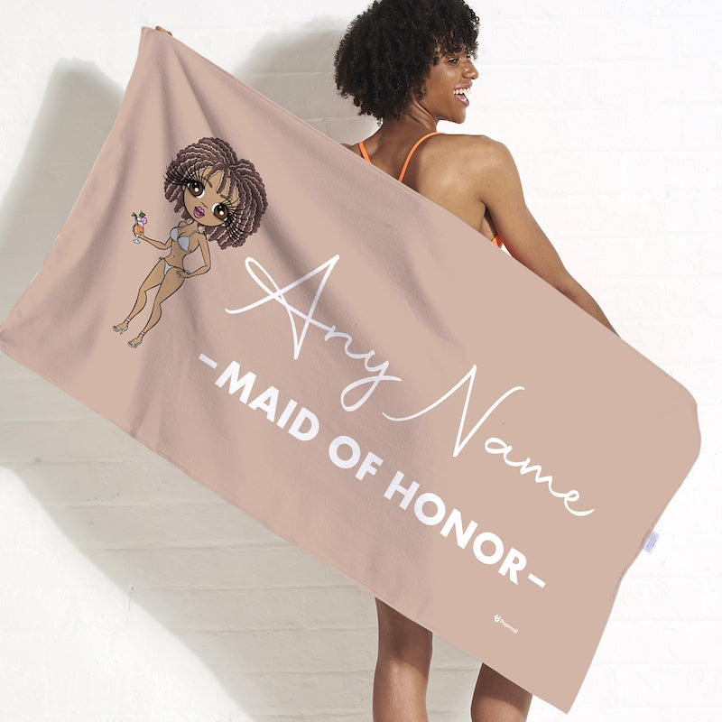 ClaireaBella Bold Maid Of Honor Fair Beach Towel - Image 1