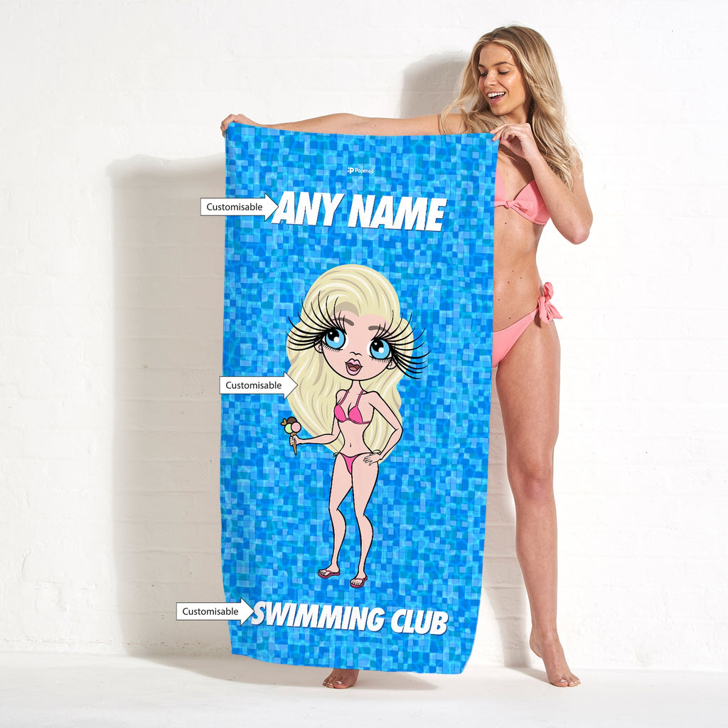 ClaireaBella Personalized Pool Texture Swimming Towel - Image 2