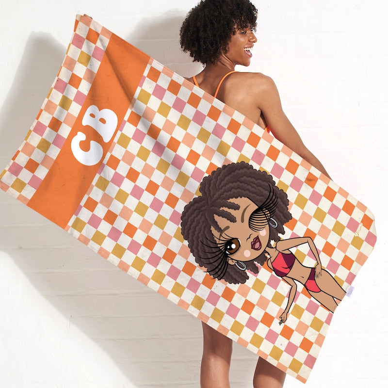 ClaireaBella Personalized Checkered Beach Towel - Image 2