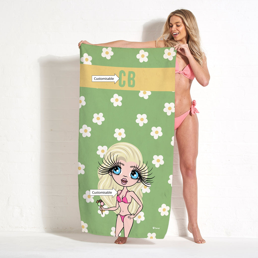 ClaireaBella Personalized Retro Daisy Beach Towel - Image 4