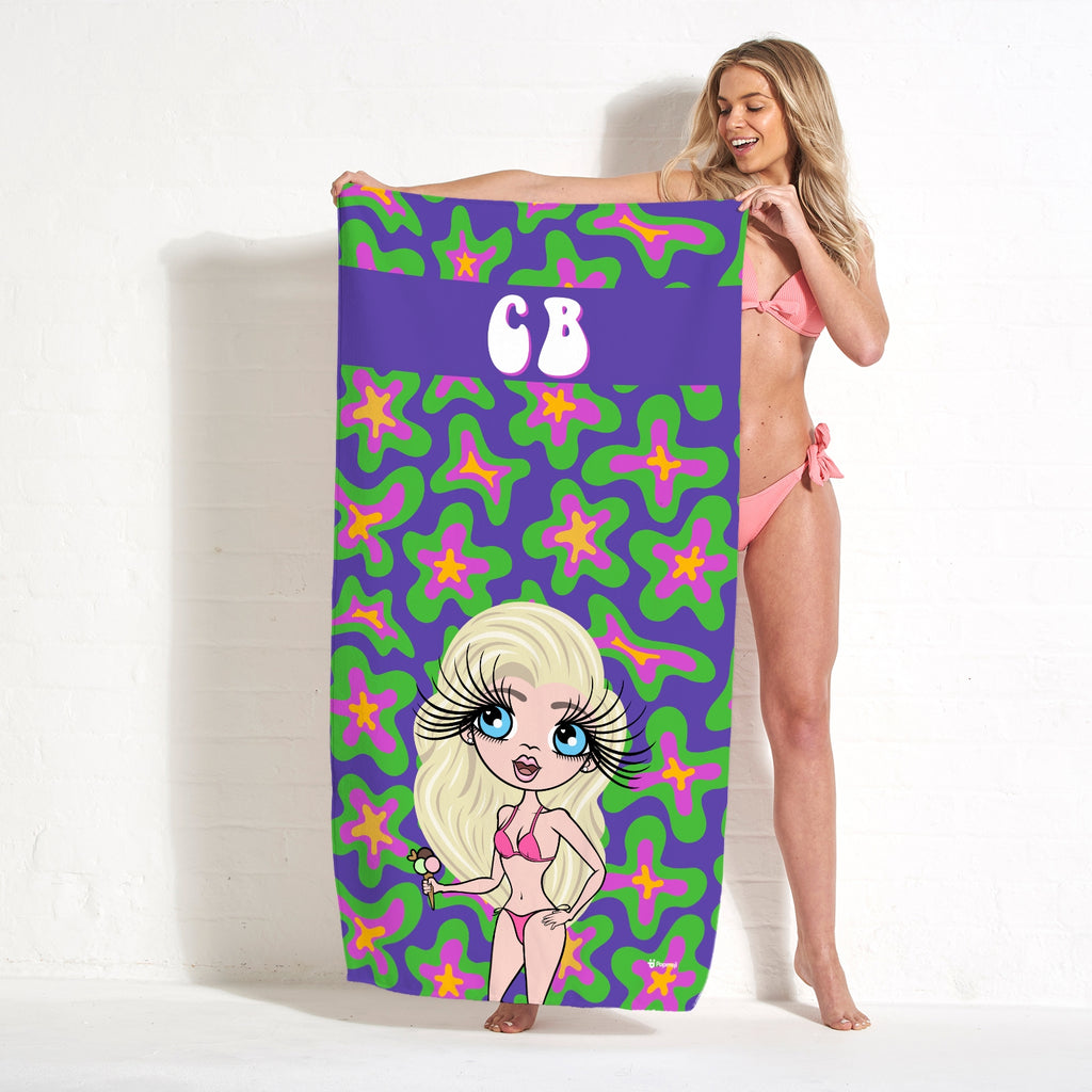 ClaireaBella Personalized Flower Power Beach Towel - Image 3