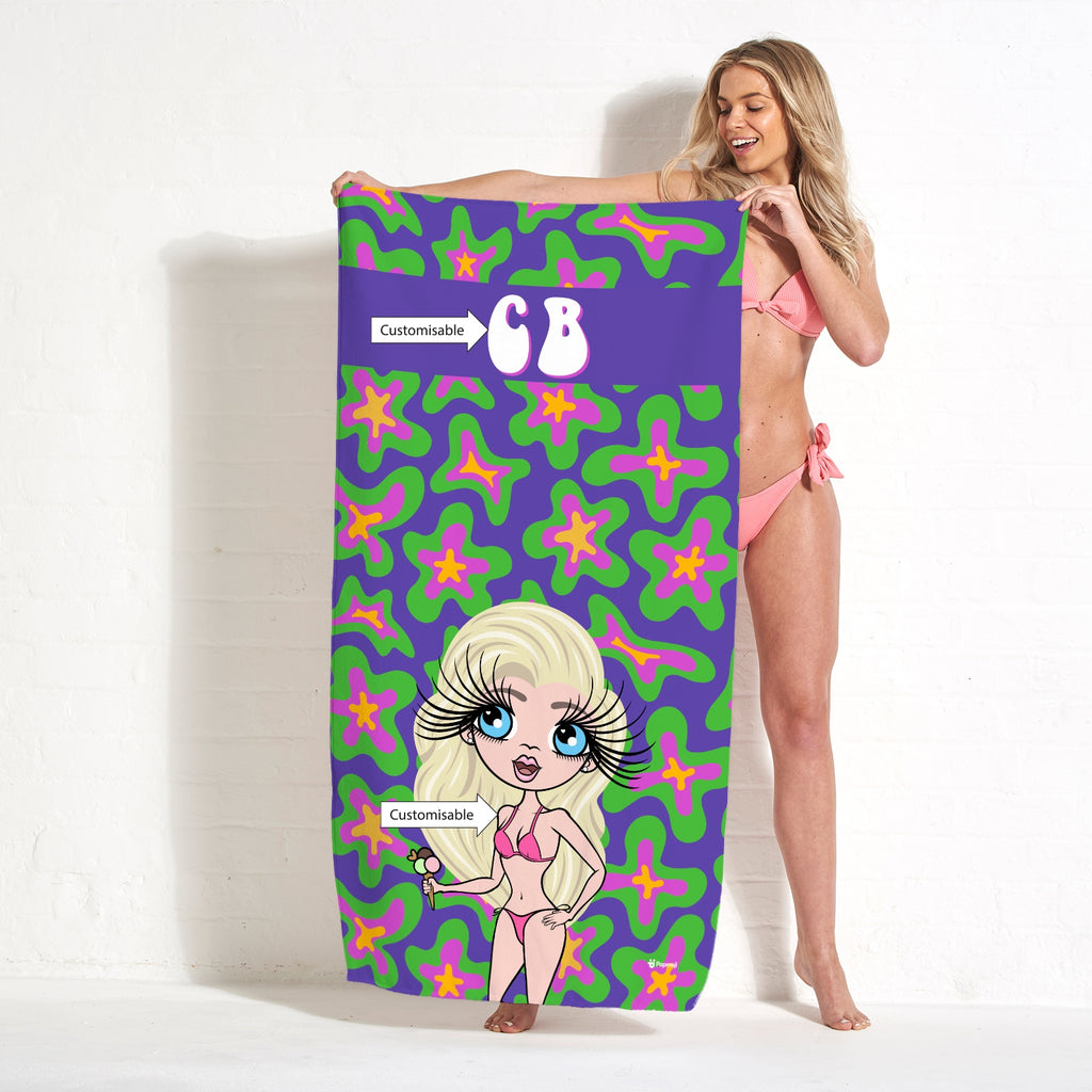 ClaireaBella Personalized Flower Power Beach Towel - Image 4