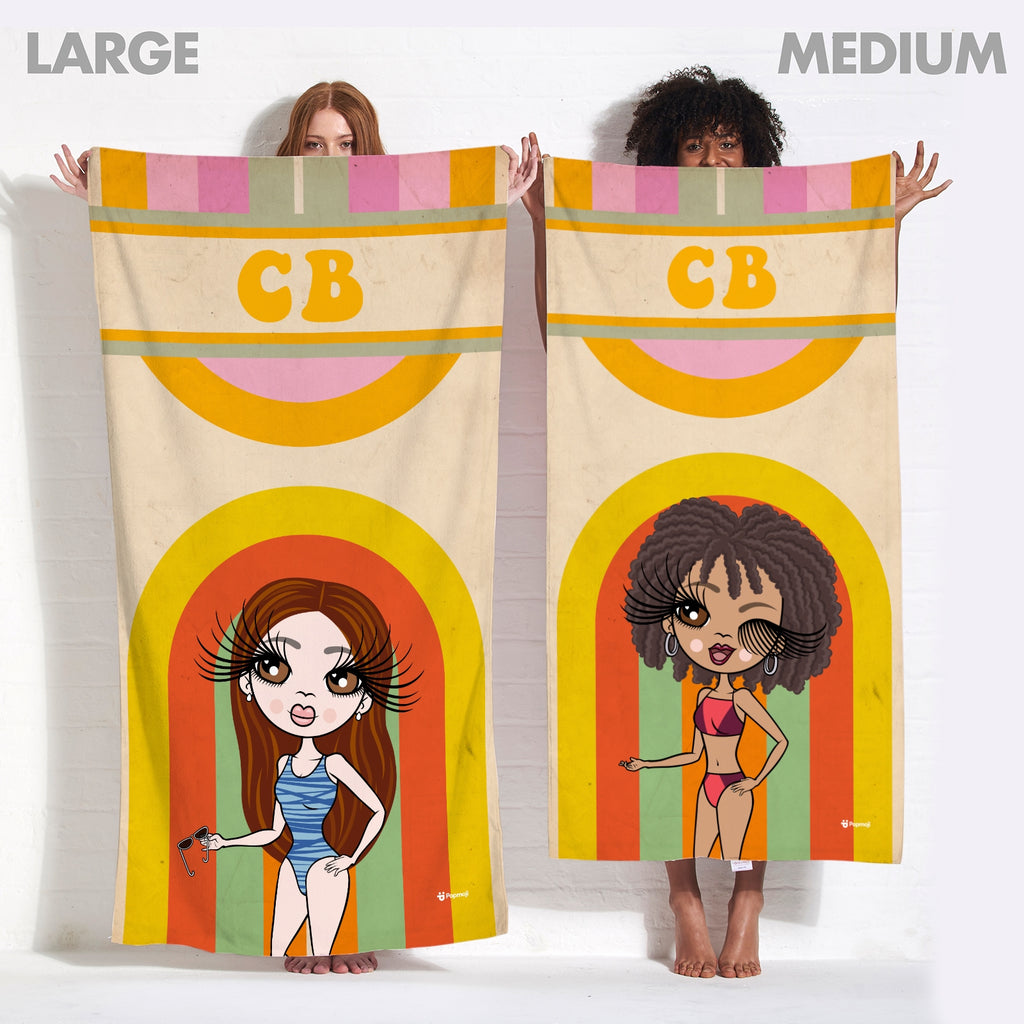 ClaireaBella Personalized Retro Rainbow Beach Towel - Image 5