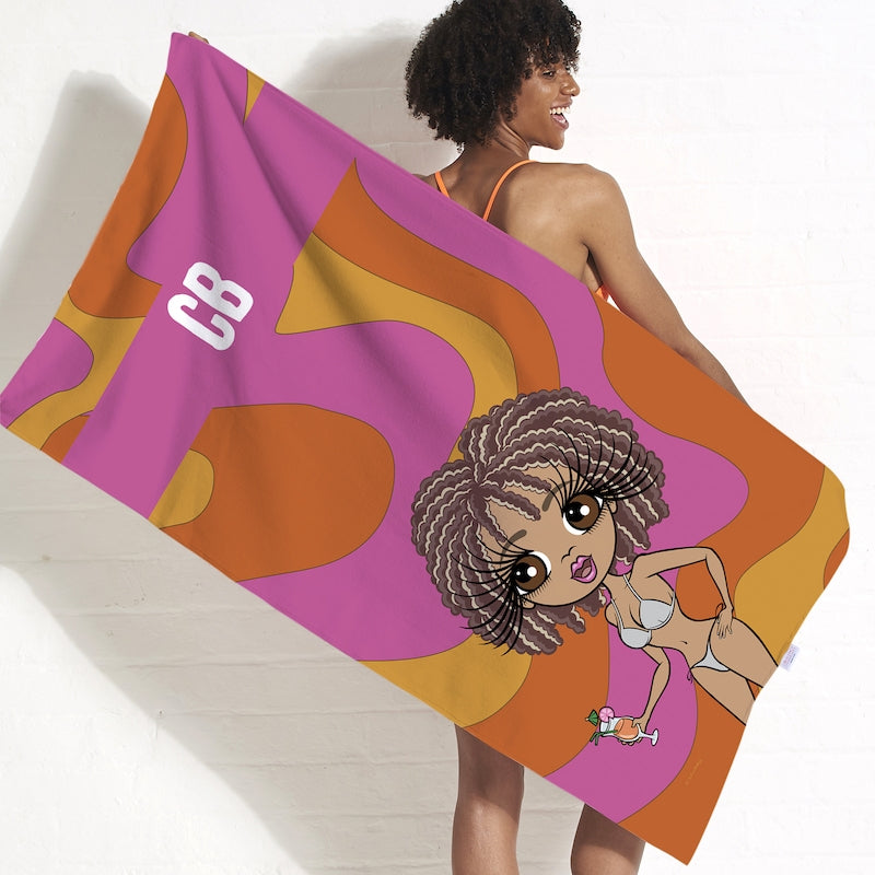 ClaireaBella Personalized Swirl Beach Towel - Image 2