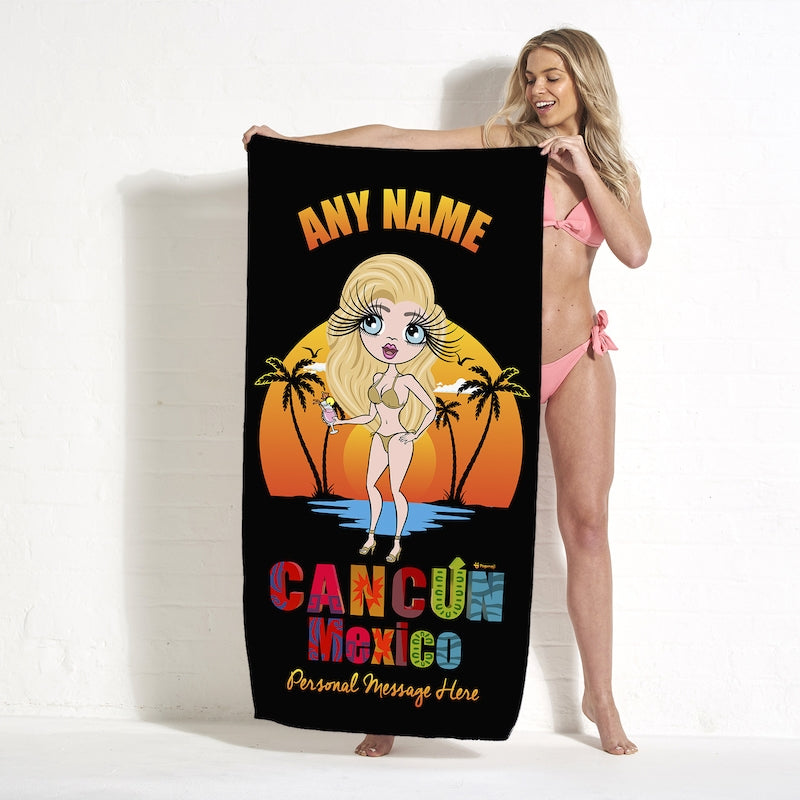 ClaireaBella Cancun Mexico Sunset Beach Towel - Image 4
