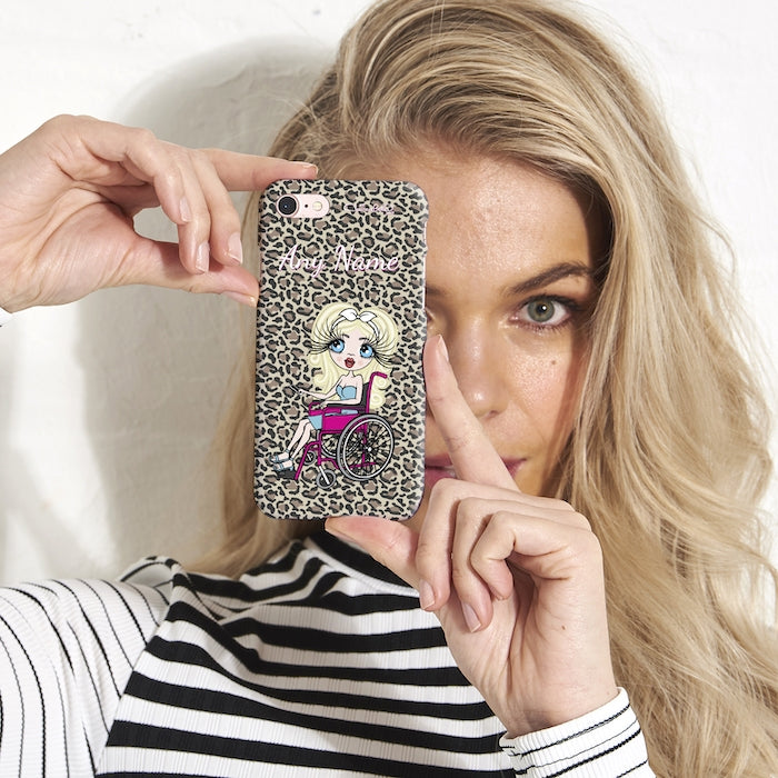 ClaireaBella Wheelchair Personalized Leopard Print Phone Case - Image 4