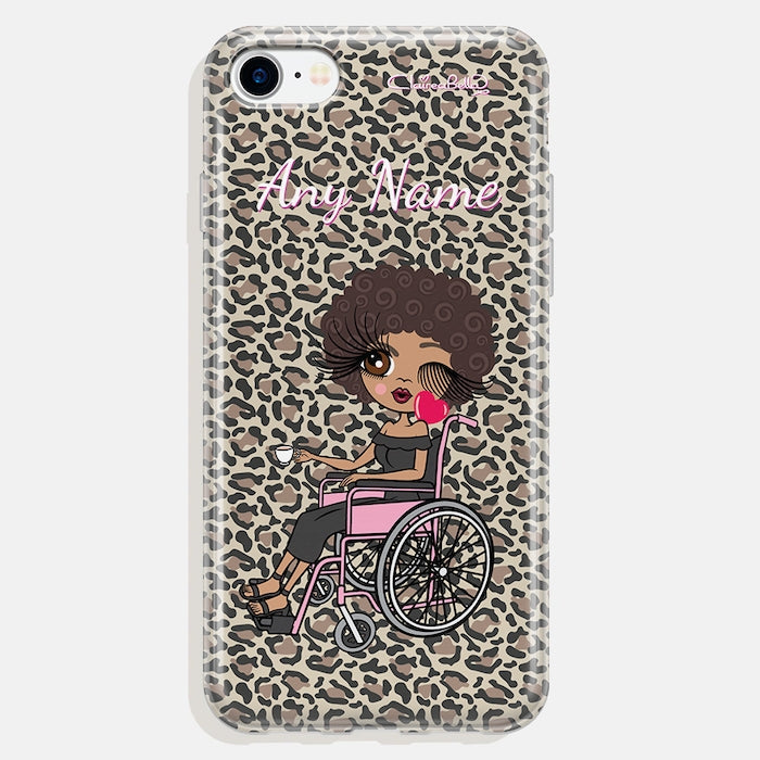 ClaireaBella Wheelchair Personalized Leopard Print Phone Case - Image 2