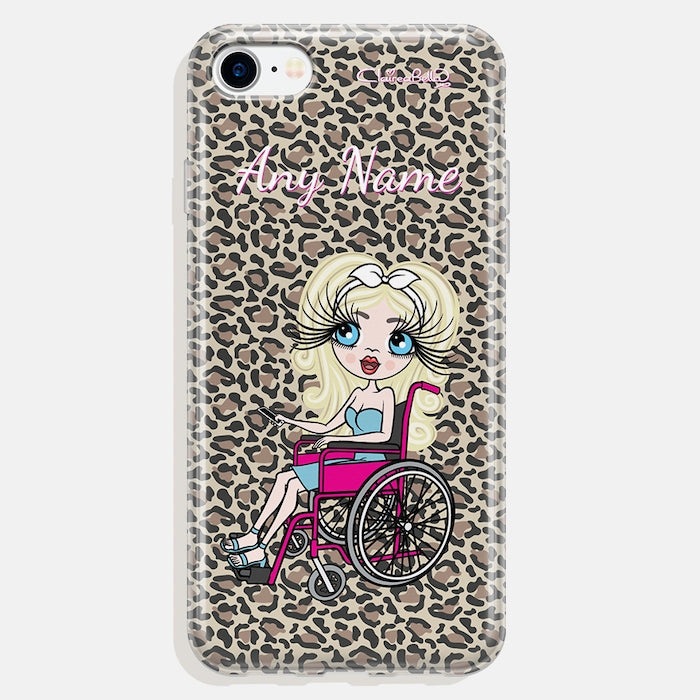 ClaireaBella Wheelchair Personalized Leopard Print Phone Case - Image 3