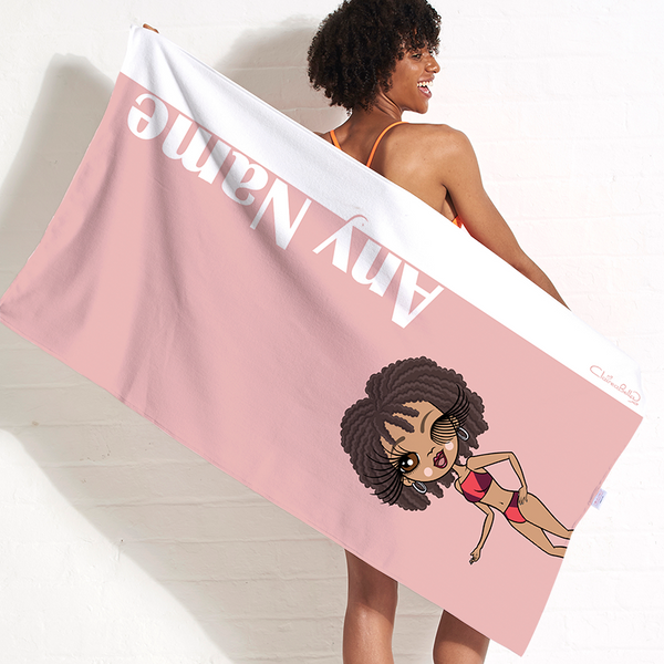 ClaireaBella Pink Stripe Beach Towel Popmoji