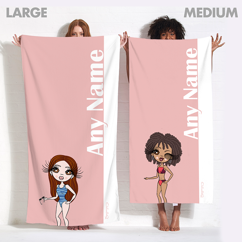 Popmoji Pink Stripe Beach Towel - Image 3