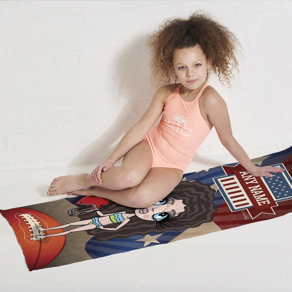 ClaireaBella Girls American Football Beach Towel - Image 3