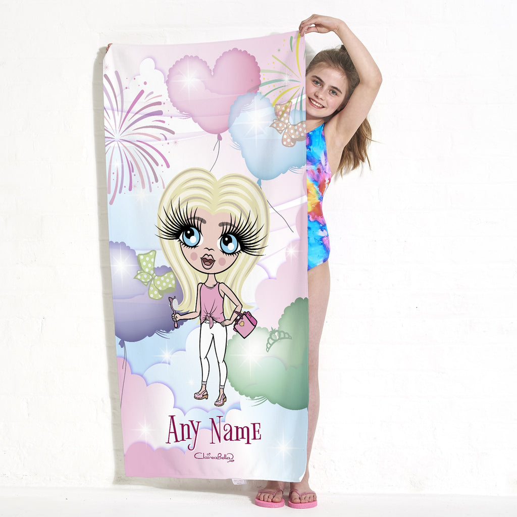 ClaireaBella Girls Magical Balloon Beach Towel - Image 1