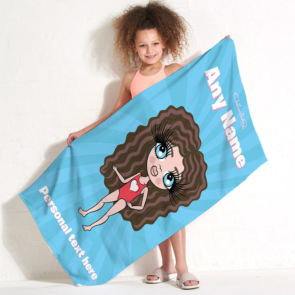 ClaireaBella Girls Blue Beach Towel - Image 1