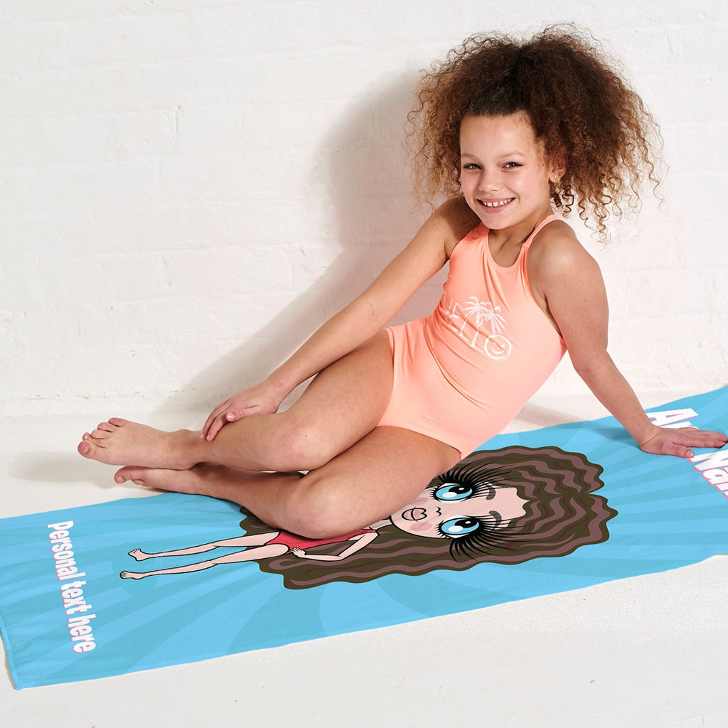 ClaireaBella Girls Blue Beach Towel - Image 5