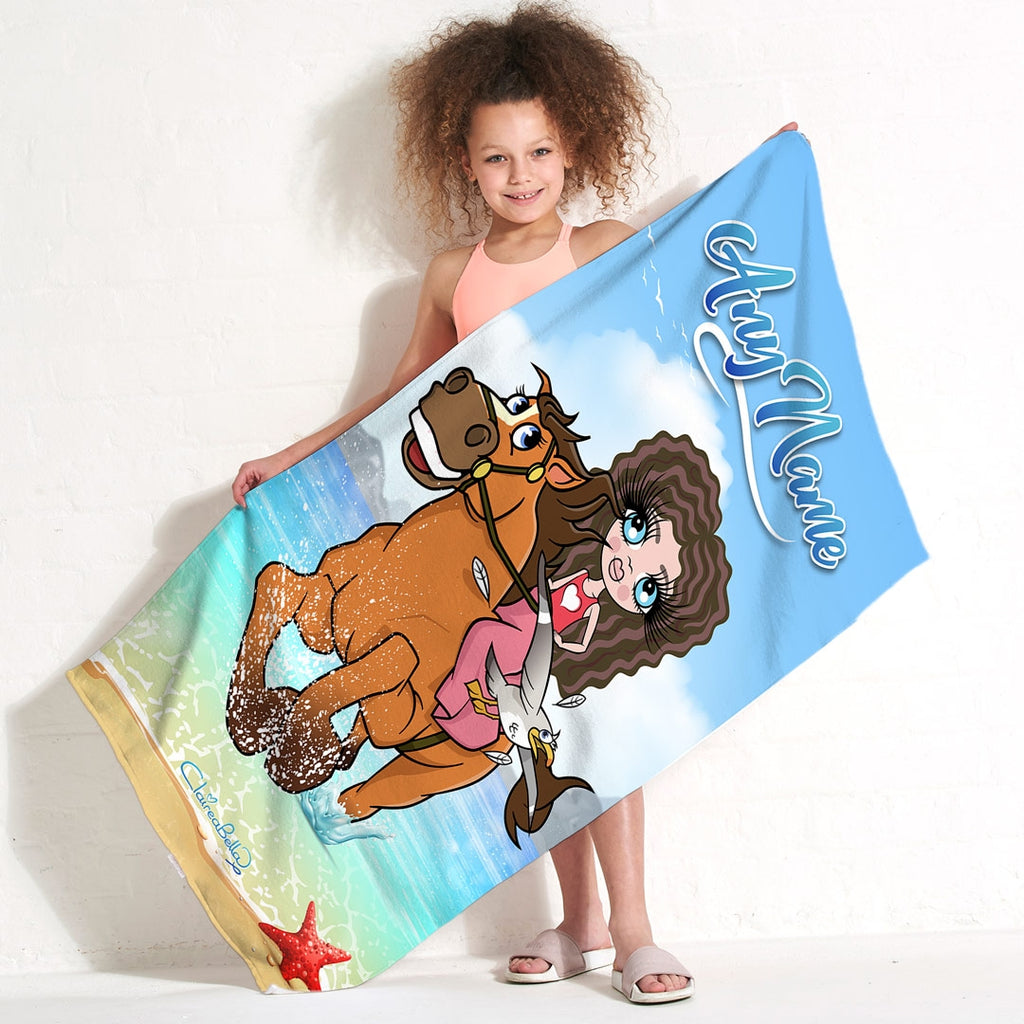 ClaireaBella Girls Horsey Beach Towel - Image 5