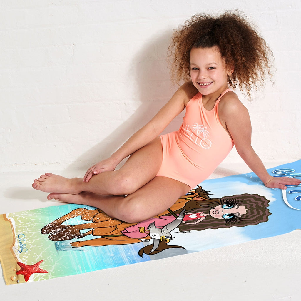 ClaireaBella Girls Horsey Beach Towel - Image 3