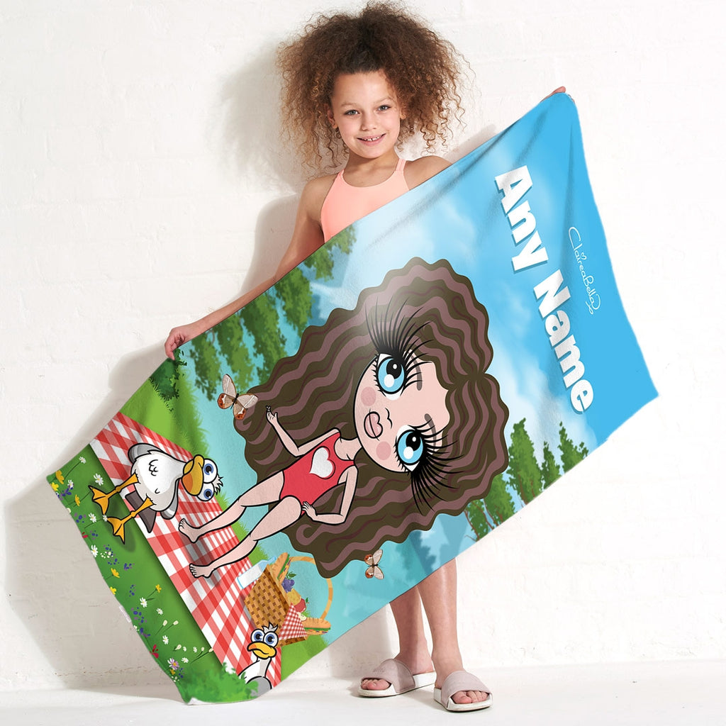 ClaireaBella Girls Picnic Fun Beach Towel - Image 1