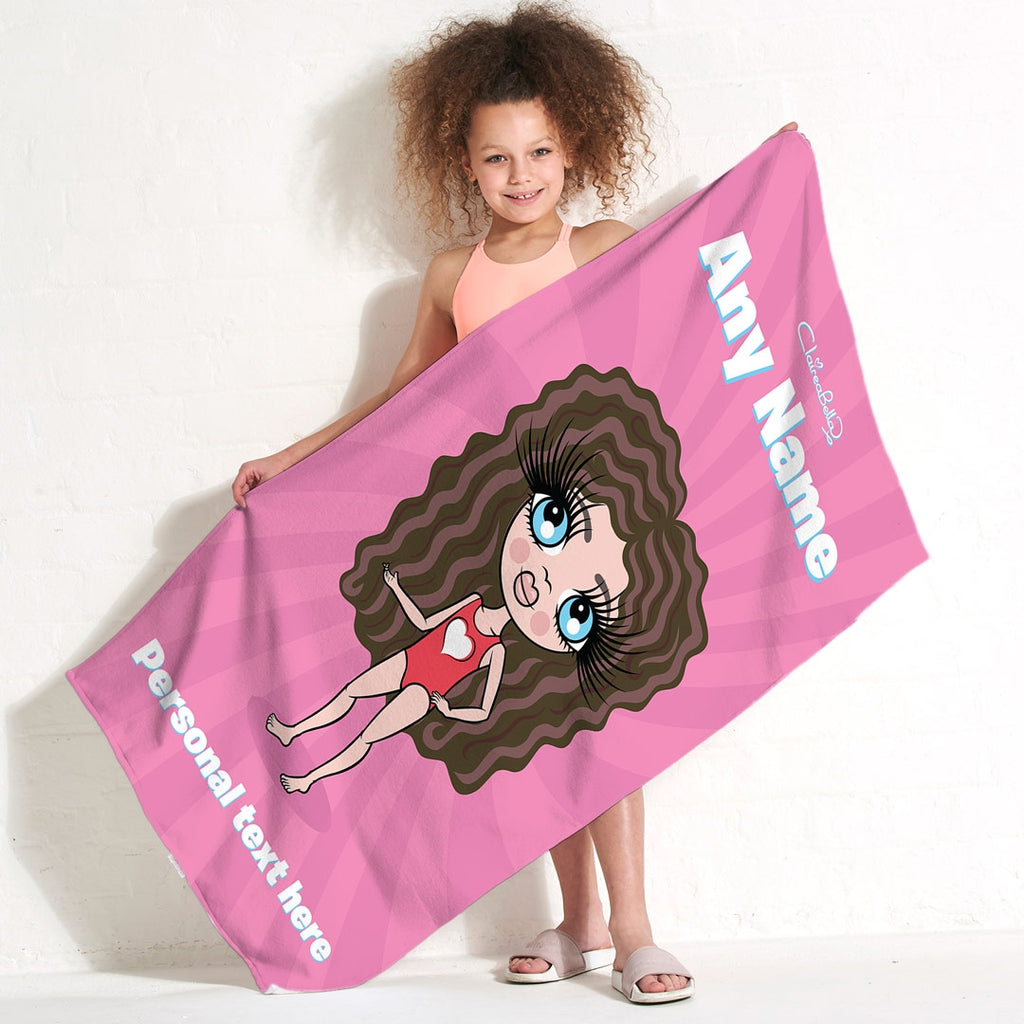 ClaireaBella Girls Pink Beach Towel - Image 5