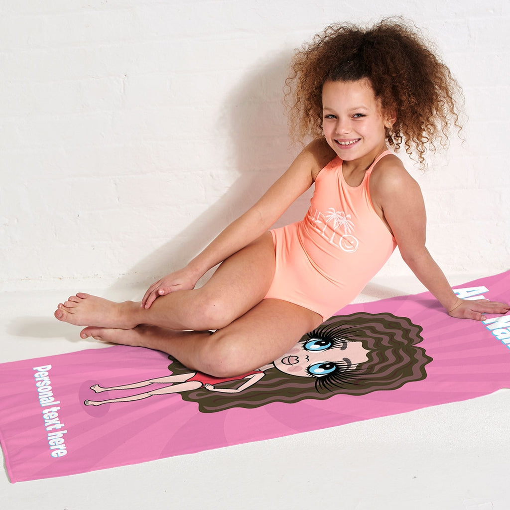 ClaireaBella Girls Pink Beach Towel - Image 3