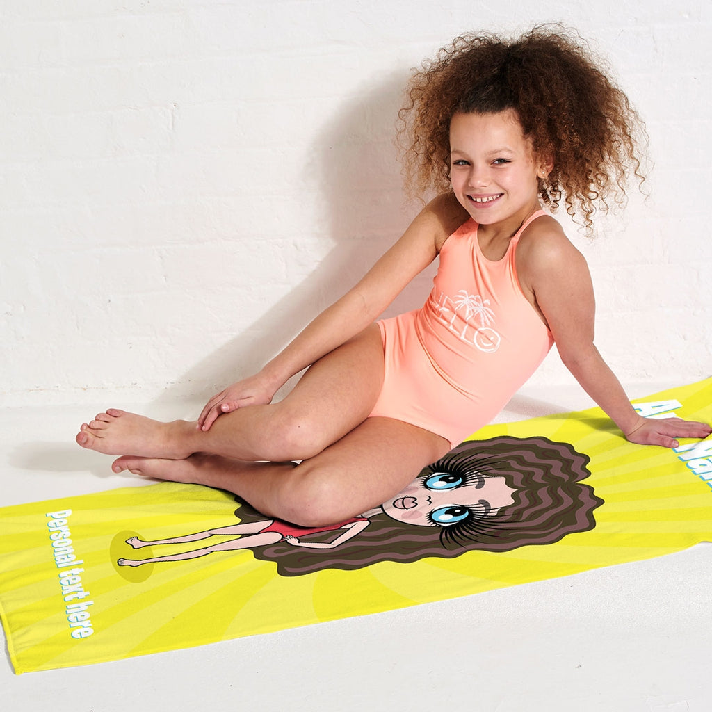 ClaireaBella Girls Yellow Beach Towel - Image 5