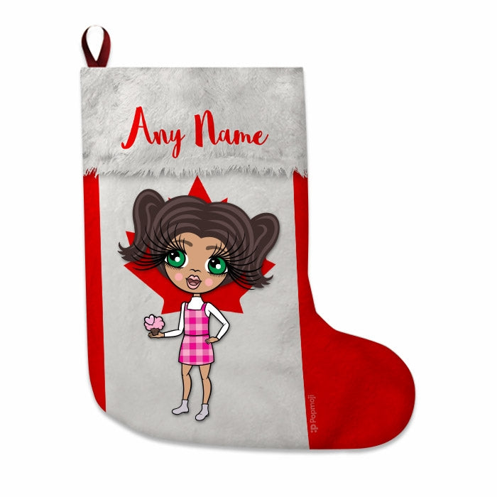 Girls Personalized Christmas Stocking - Canadian Flag - Image 3