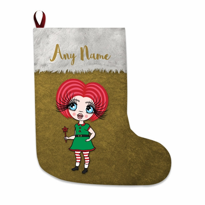 Girls Personalized Christmas Stocking - Classic Gold - Image 2