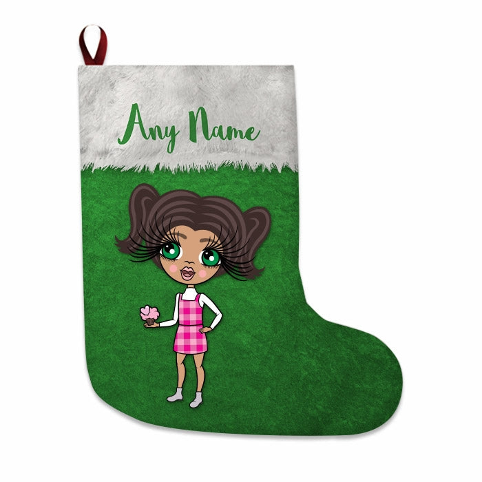 Girls Personalized Christmas Stocking - Classic Green - Image 4