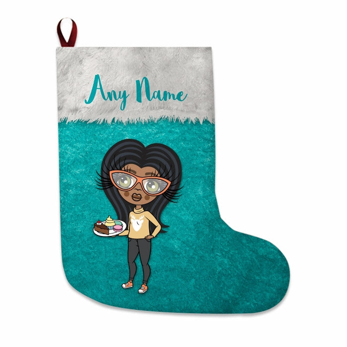 Girls Personalized Christmas Stocking - Classic Light Blue - Image 2