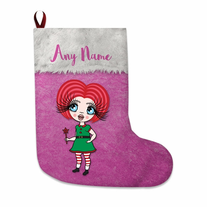 Girls Personalized Christmas Stocking - Classic Pink - Image 2