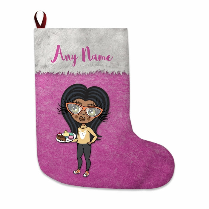 Girls Personalized Christmas Stocking - Classic Pink - Image 3