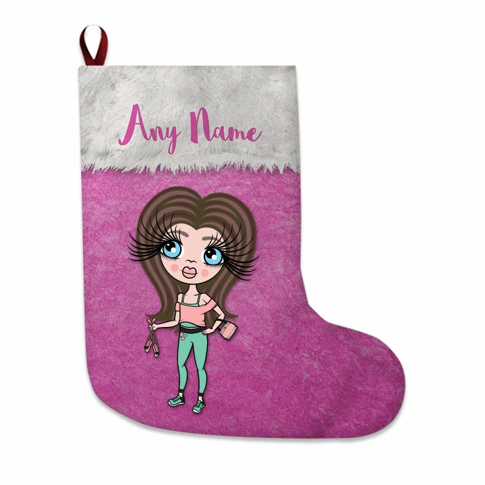Girls Personalized Christmas Stocking - Classic Pink - Image 4