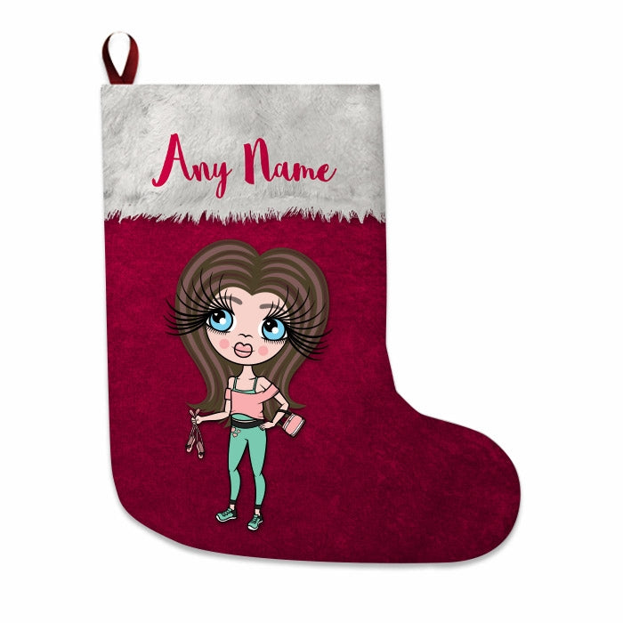 Girls Personalized Christmas Stocking - Classic Red - Image 4