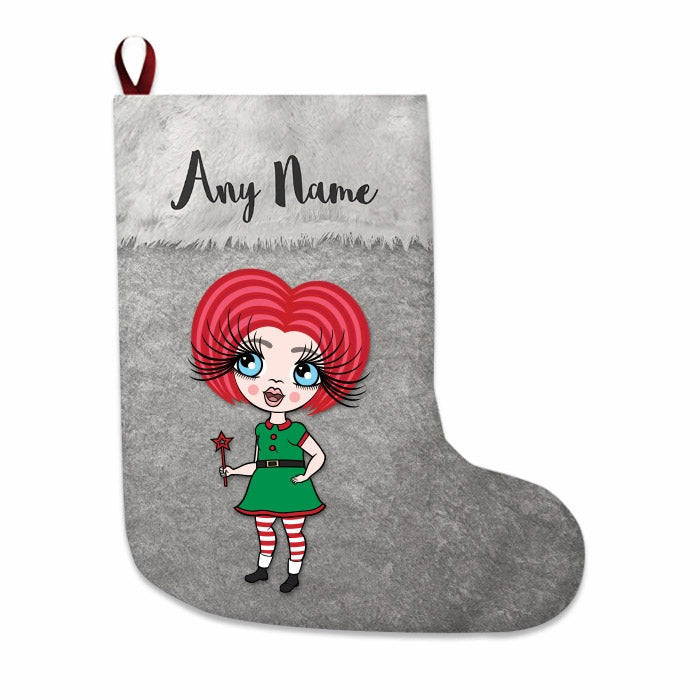 Girls Personalized Christmas Stocking - Classic Silver - Image 3
