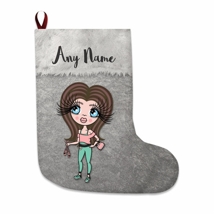 Girls Personalized Christmas Stocking - Classic Silver - Image 2