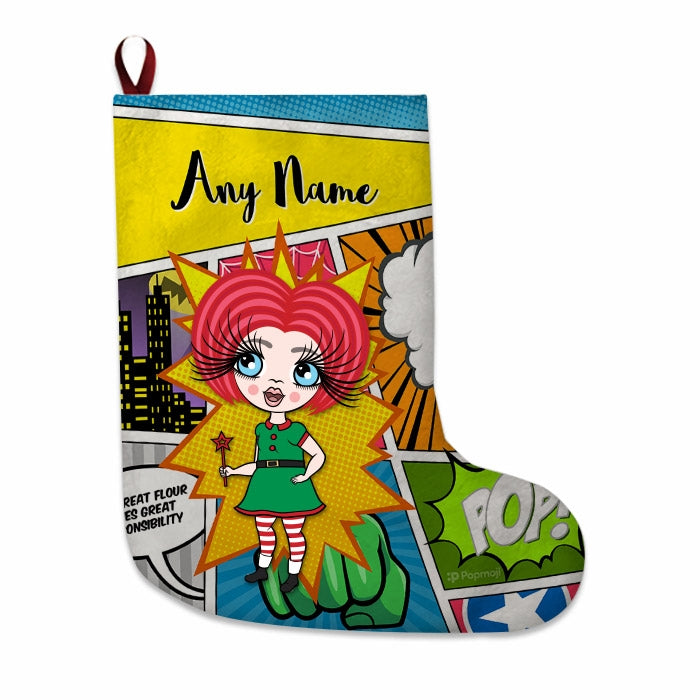 Girls Personalized Christmas Stocking - Comic Book - Image 3