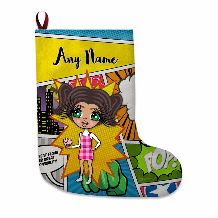 Girls Personalized Christmas Stocking - Comic Book - Image 2