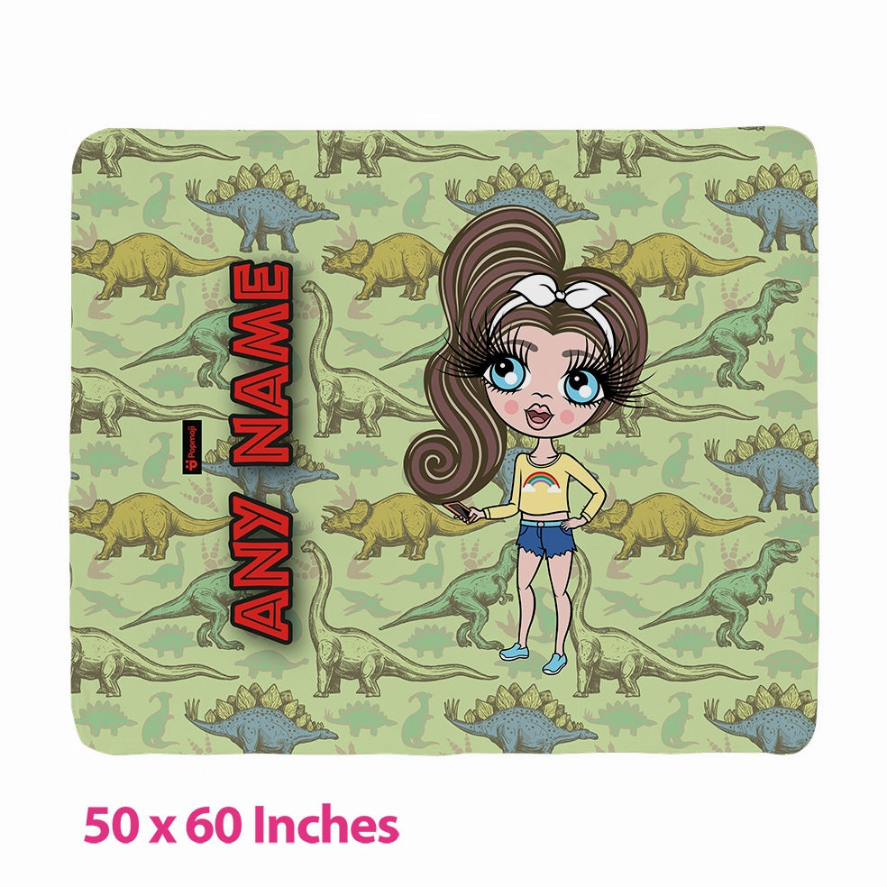 Girls Dinosaur Print Fleece Blanket - Image 4