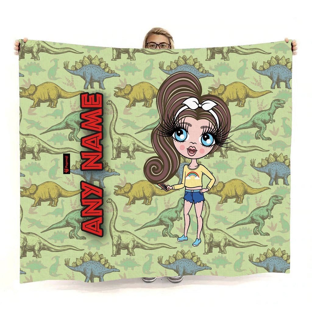 Girls Dinosaur Print Fleece Blanket - Image 5