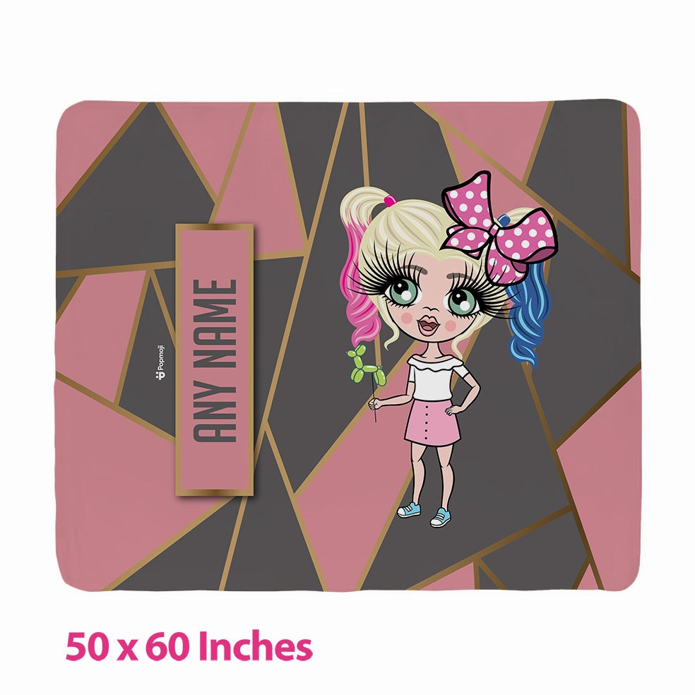 Girls Geo Print Fleece Blanket - Image 3