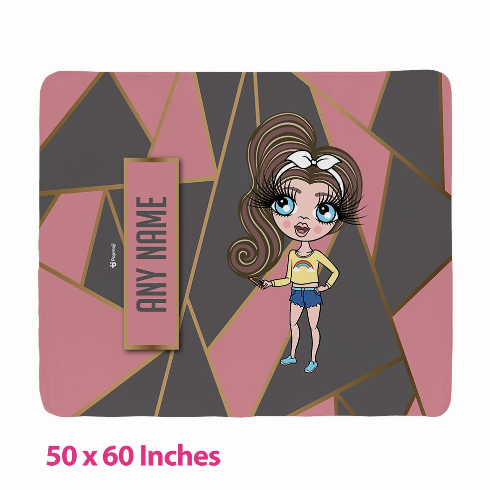 Girls Geo Print Fleece Blanket - Image 5