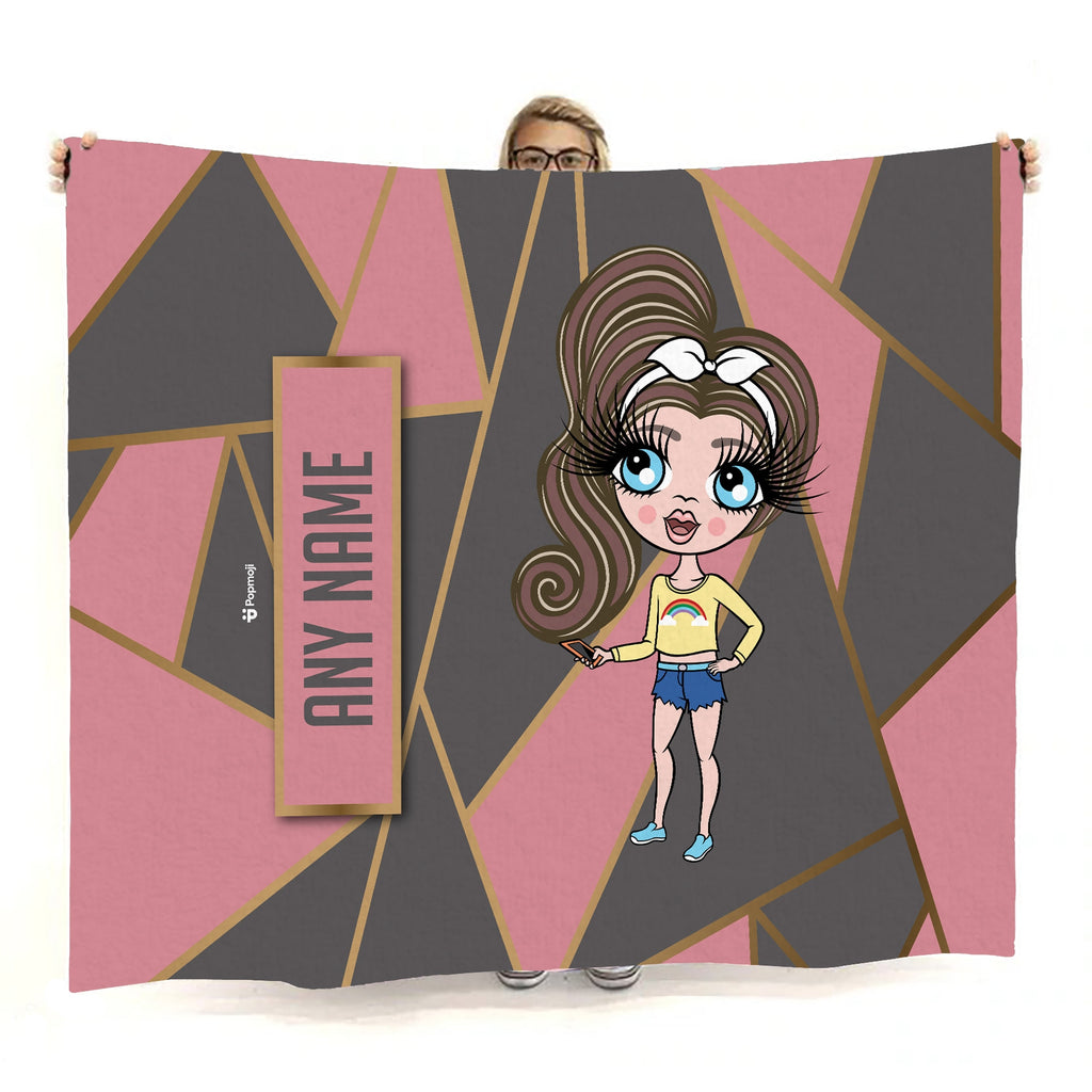 Girls Geo Print Fleece Blanket - Image 4