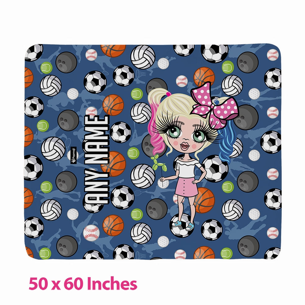 Girls Sports Print Fleece Blanket - Image 3