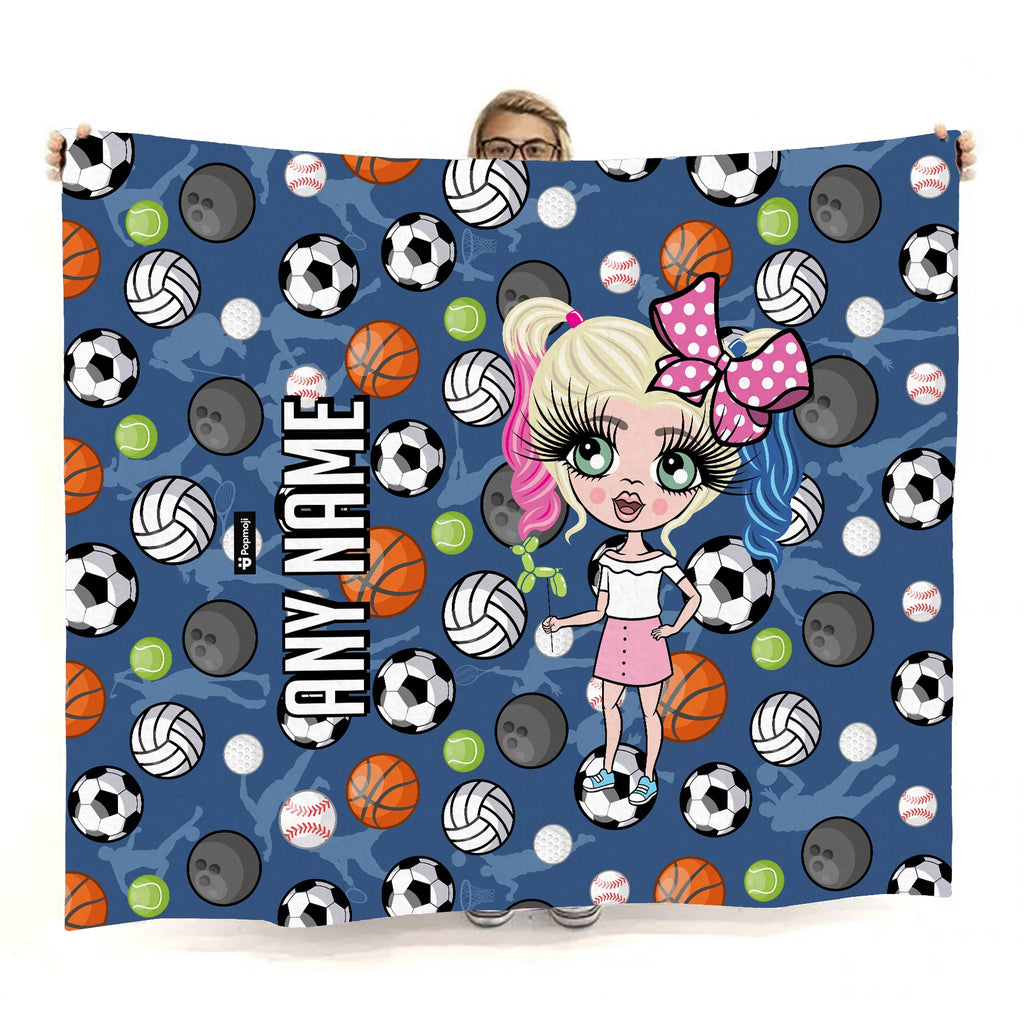 Girls Sports Print Fleece Blanket - Image 1