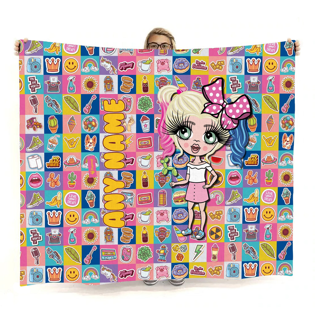 Girls Stickers Fleece Blanket - Image 5